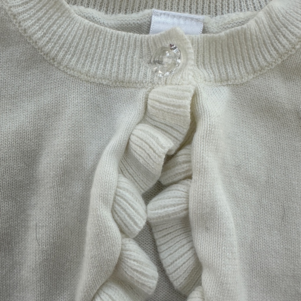Kids White Ruffle Cardigan - Picture 3 of 3